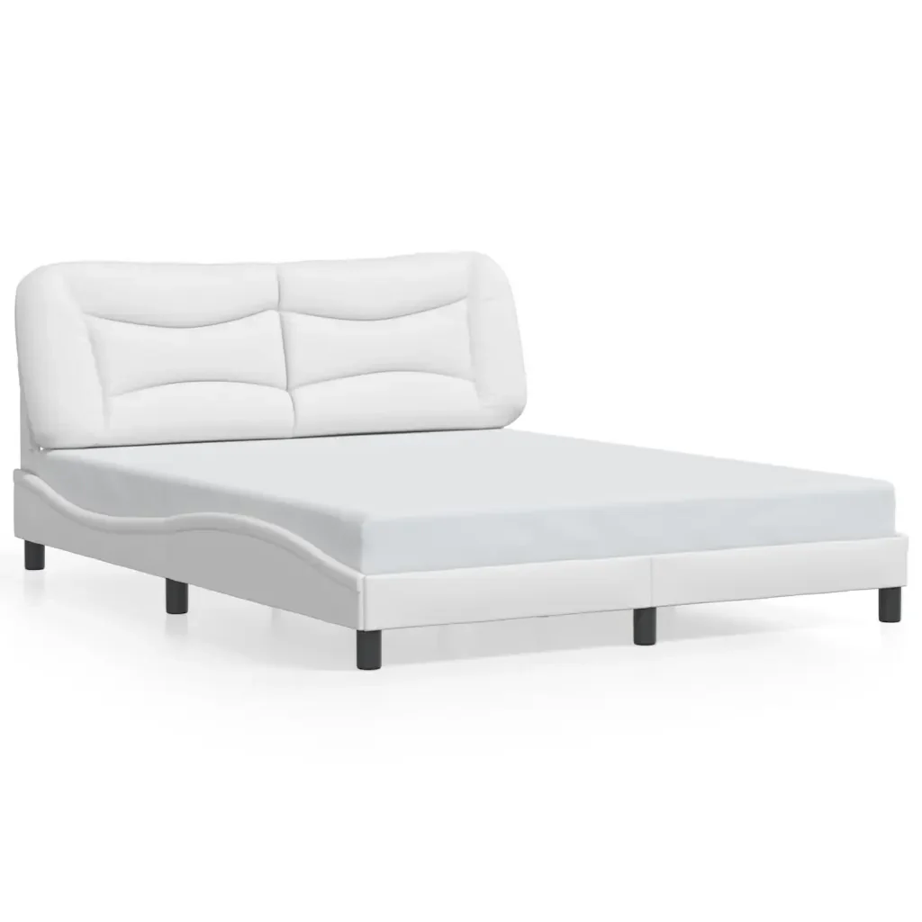 Letto matrimoniale | Letto per adulti | Giroletto con LED senza Materasso Hvar Bianco 160x200 cm - Image 5
