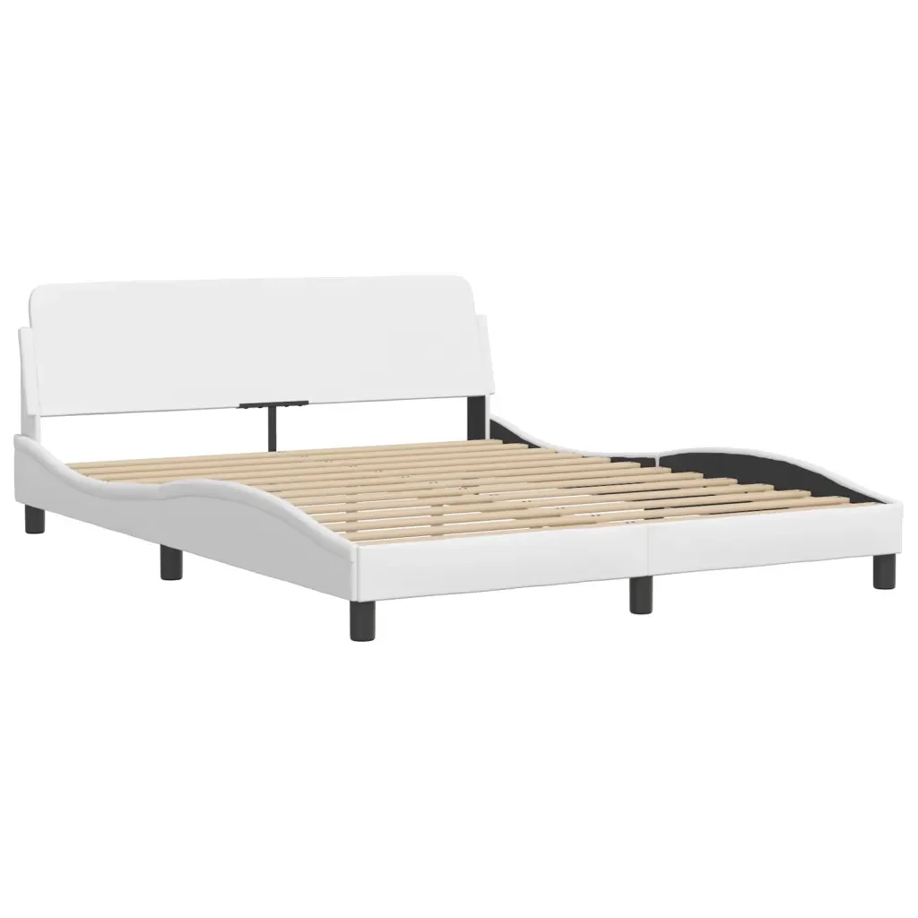 Letto matrimoniale | Letto per adulti | Giroletto con LED senza Materasso Hvar Bianco 160x200 cm - Image 7