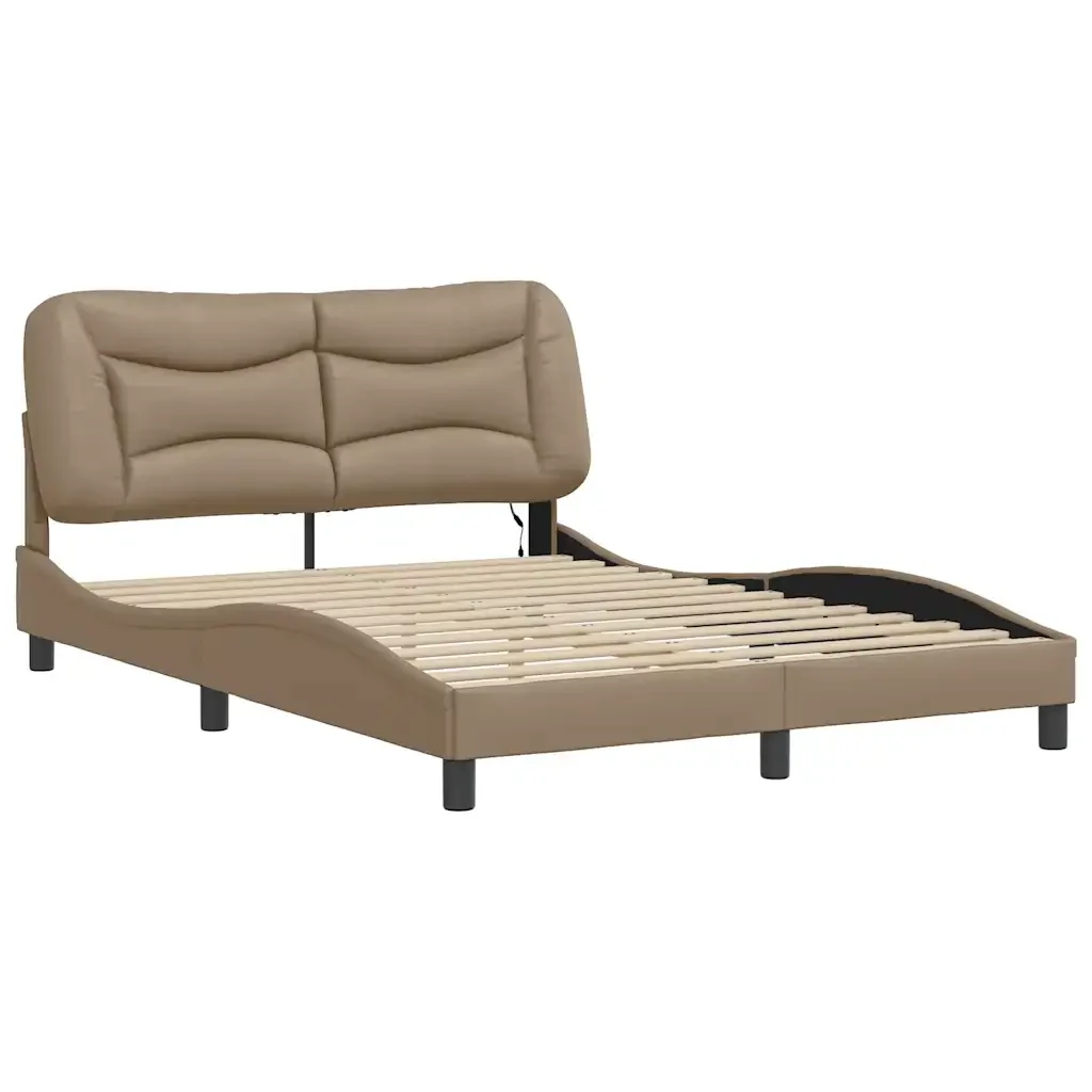 Letto matrimoniale | Letto per adulti | Giroletto con LED senza Materasso Hvar Cappuccino 140x190 cm - Image 4