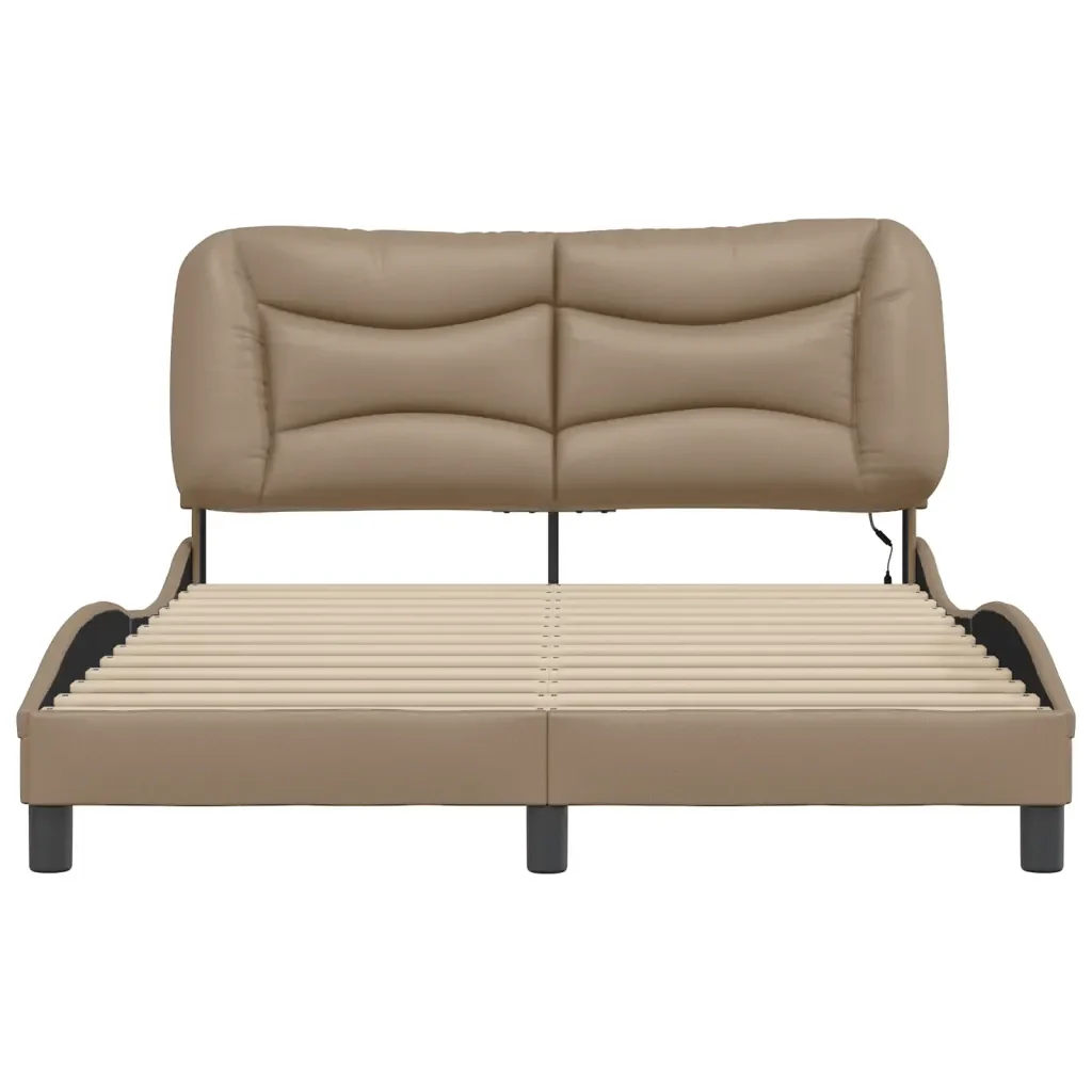 Letto matrimoniale | Letto per adulti | Giroletto con LED senza Materasso Hvar Cappuccino 140x200 cm - Image 6
