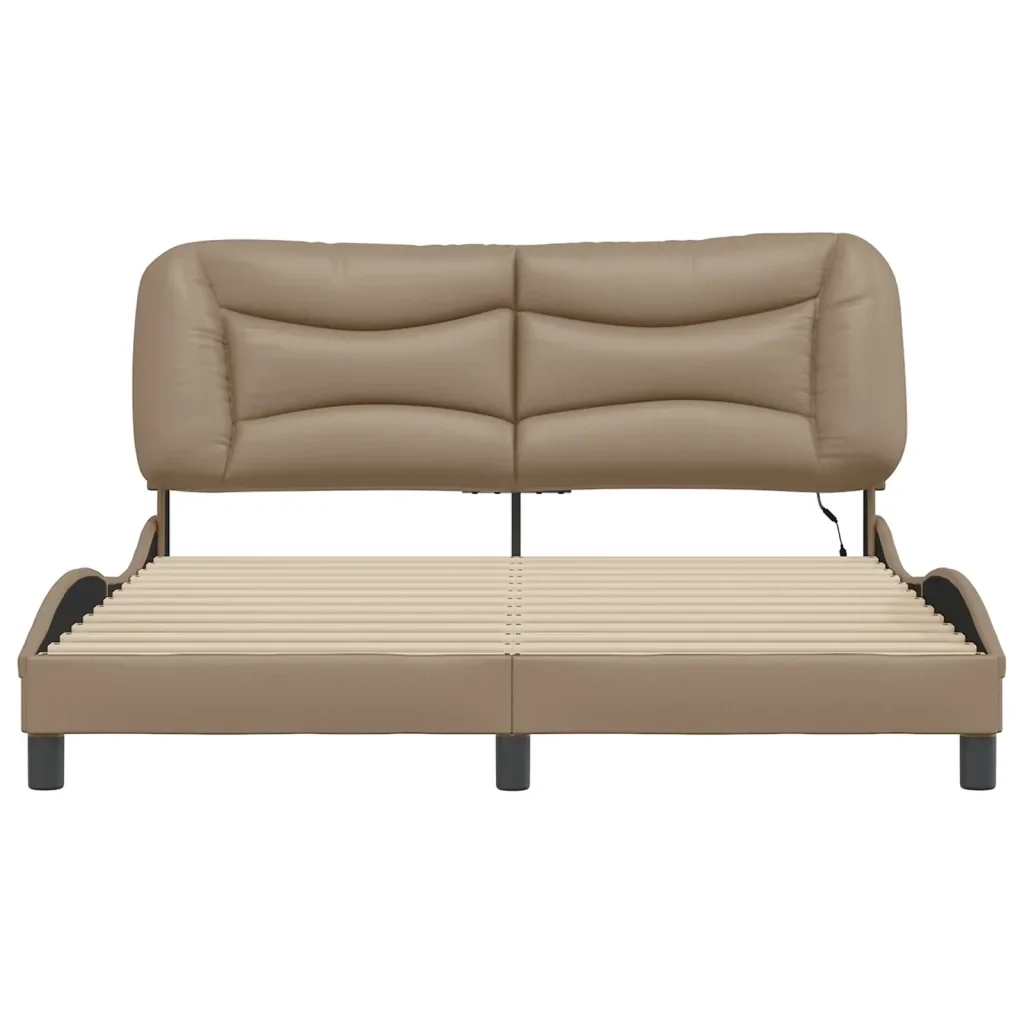 Letto matrimoniale | Letto per adulti | Giroletto con LED senza Materasso Hvar Cappuccino 160x200 cm - Image 6