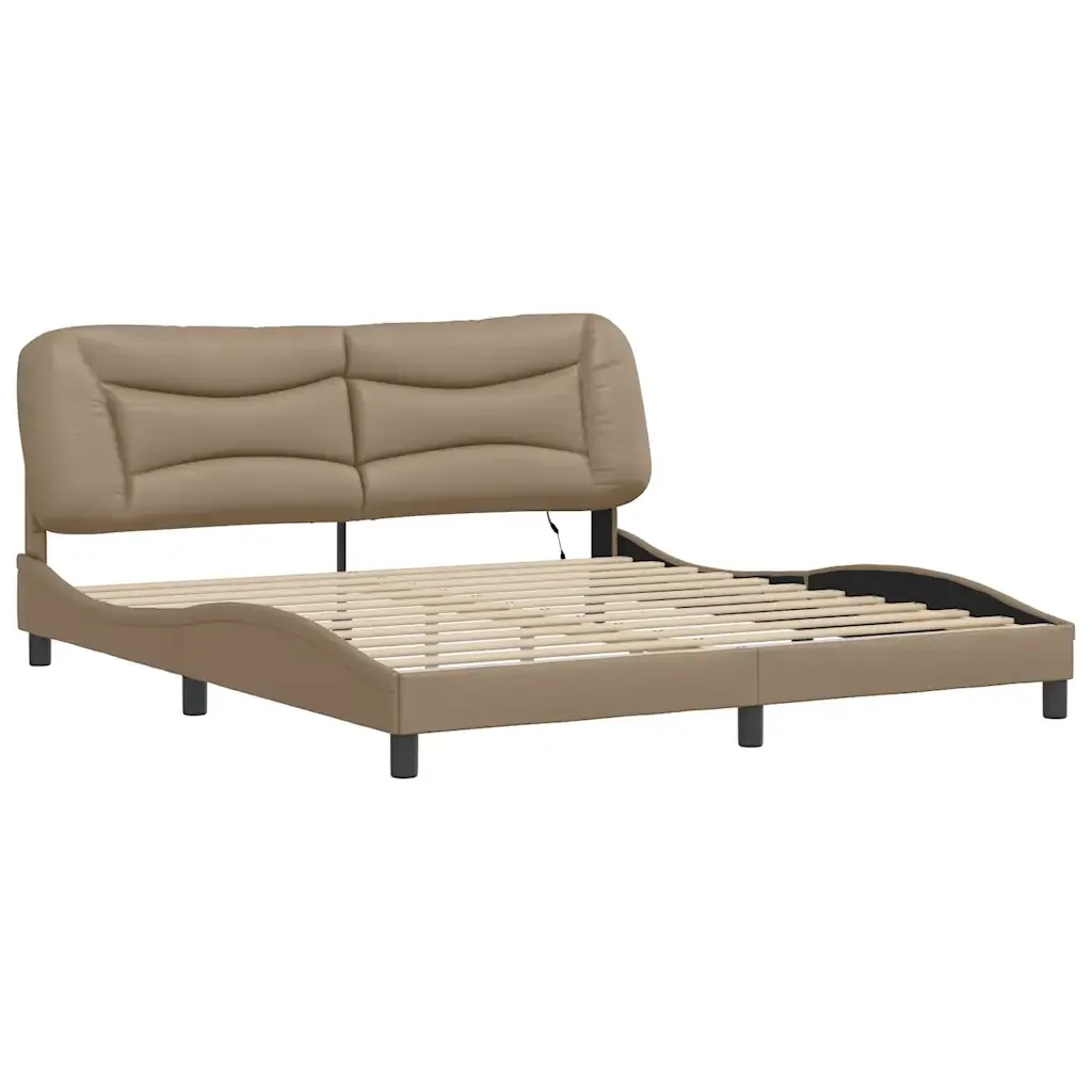 Letto matrimoniale | Letto per adulti | Giroletto con LED senza Materasso Hvar Cappuccino 180x200 cm - Image 4