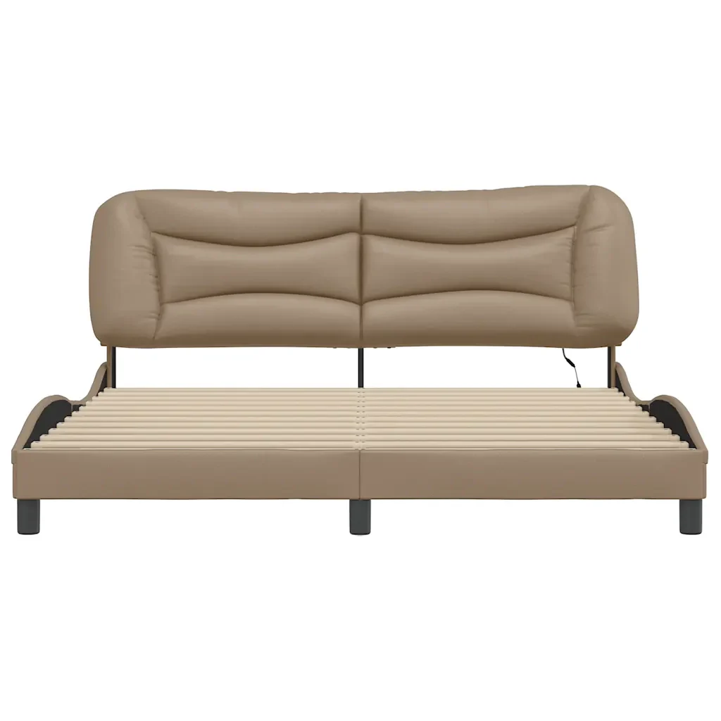 Letto matrimoniale | Letto per adulti | Giroletto con LED senza Materasso Hvar Cappuccino 180x200 cm - Image 6