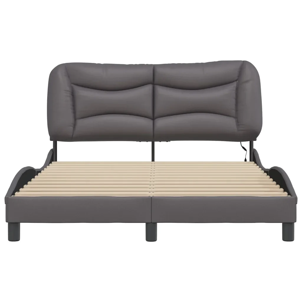 Letto matrimoniale | Letto per adulti | Giroletto con LED senza Materasso Hvar Grigio 120x200 cm - Image 6