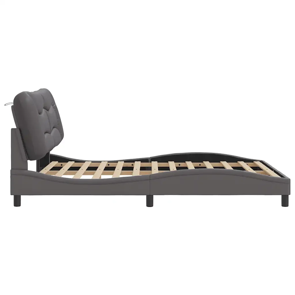 Letto matrimoniale | Letto per adulti | Giroletto con LED senza Materasso Hvar Grigio 160x200 cm - Image 8