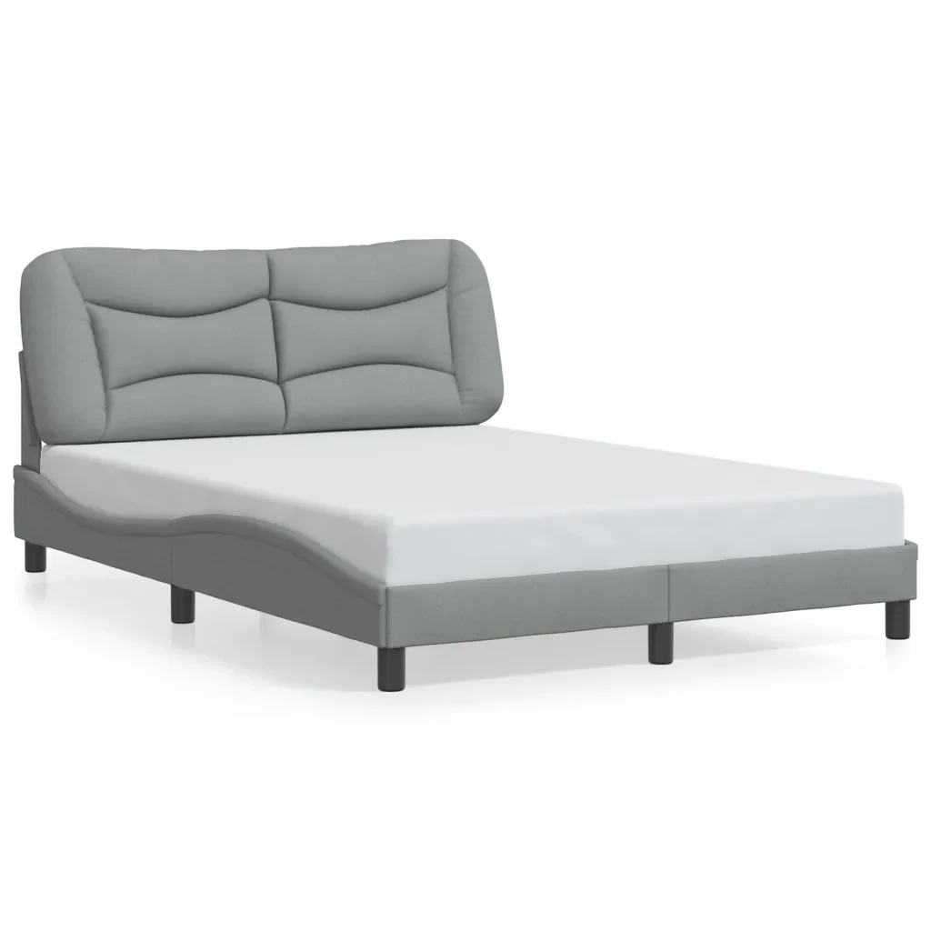 Letto matrimoniale | Letto per adulti | Giroletto con LED senza Materasso Hvar Grigio Chiaro 120x200 cm - Image 5