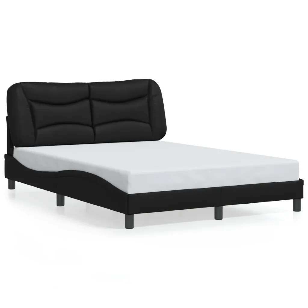 Letto matrimoniale | Letto per adulti | Giroletto con LED senza Materasso Hvar Nero 140x200 cm - Image 5