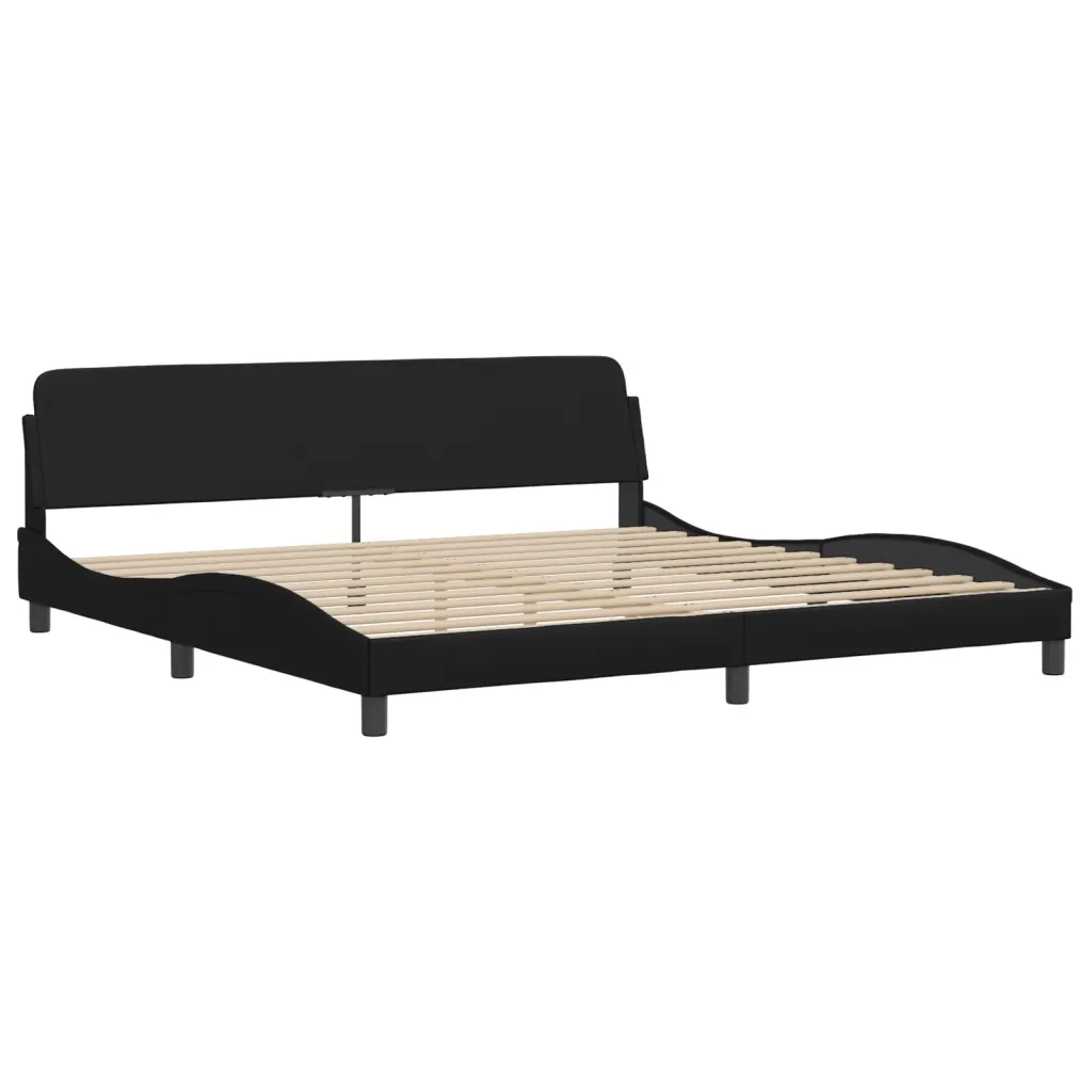 Letto matrimoniale | Letto per adulti | Giroletto con LED senza Materasso Hvar Nero 200x200 cm - Image 8