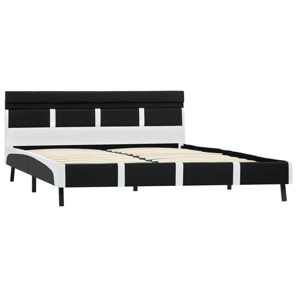 Letto matrimoniale | Letto per adulti | Giroletto con LED senza Materasso Nero 140x200 cm Similpelle - Image 3
