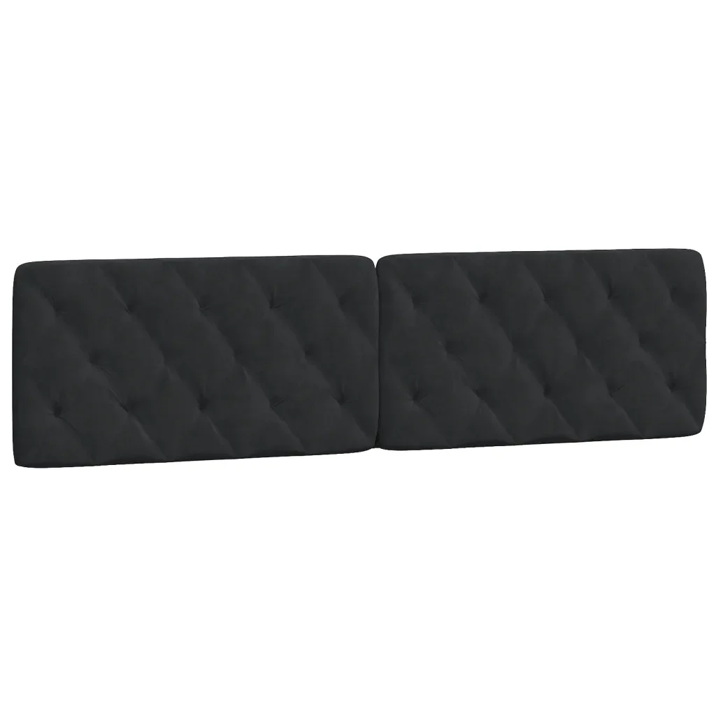 Letto matrimoniale | Letto per adulti | Giroletto con LED senza Materasso Nero 200x200 cm in Velluto - Image 9