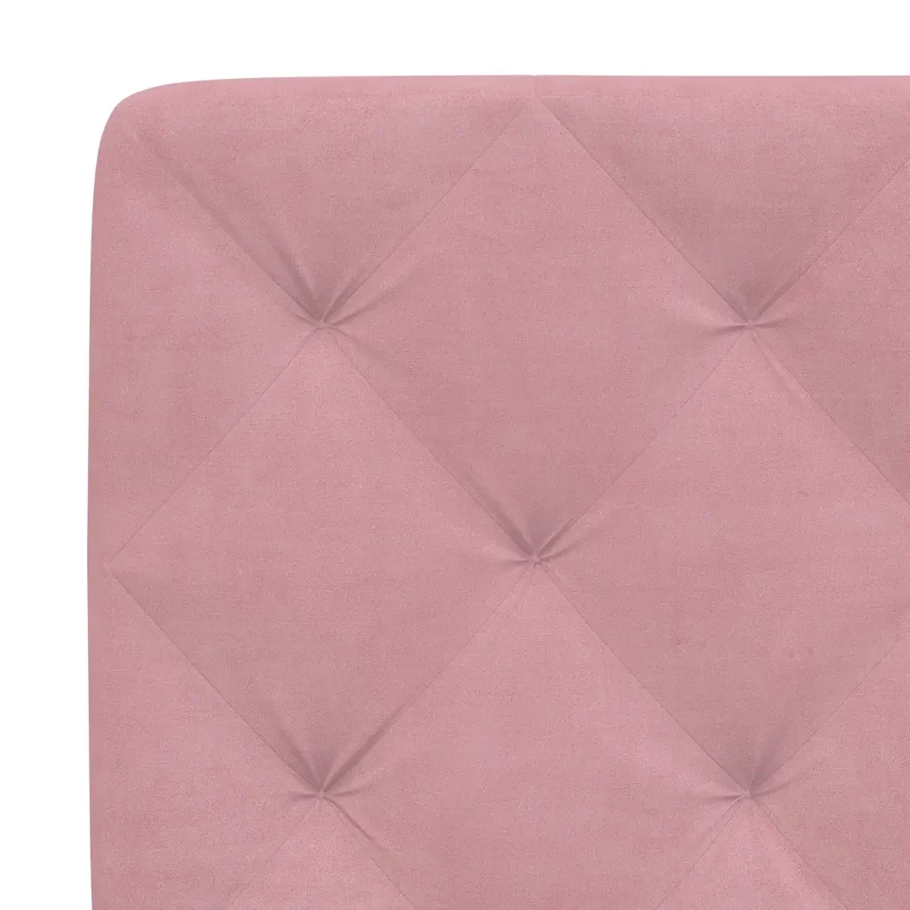Letto matrimoniale | Letto per adulti | Giroletto con LED senza Materasso Rosa 140x190 cm in Velluto - Image 10