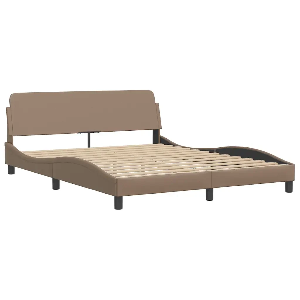 Letto matrimoniale | Letto per adulti | Giroletto con LED senza Materasso Zadar Cappuccino 160x200 cm - Image 7