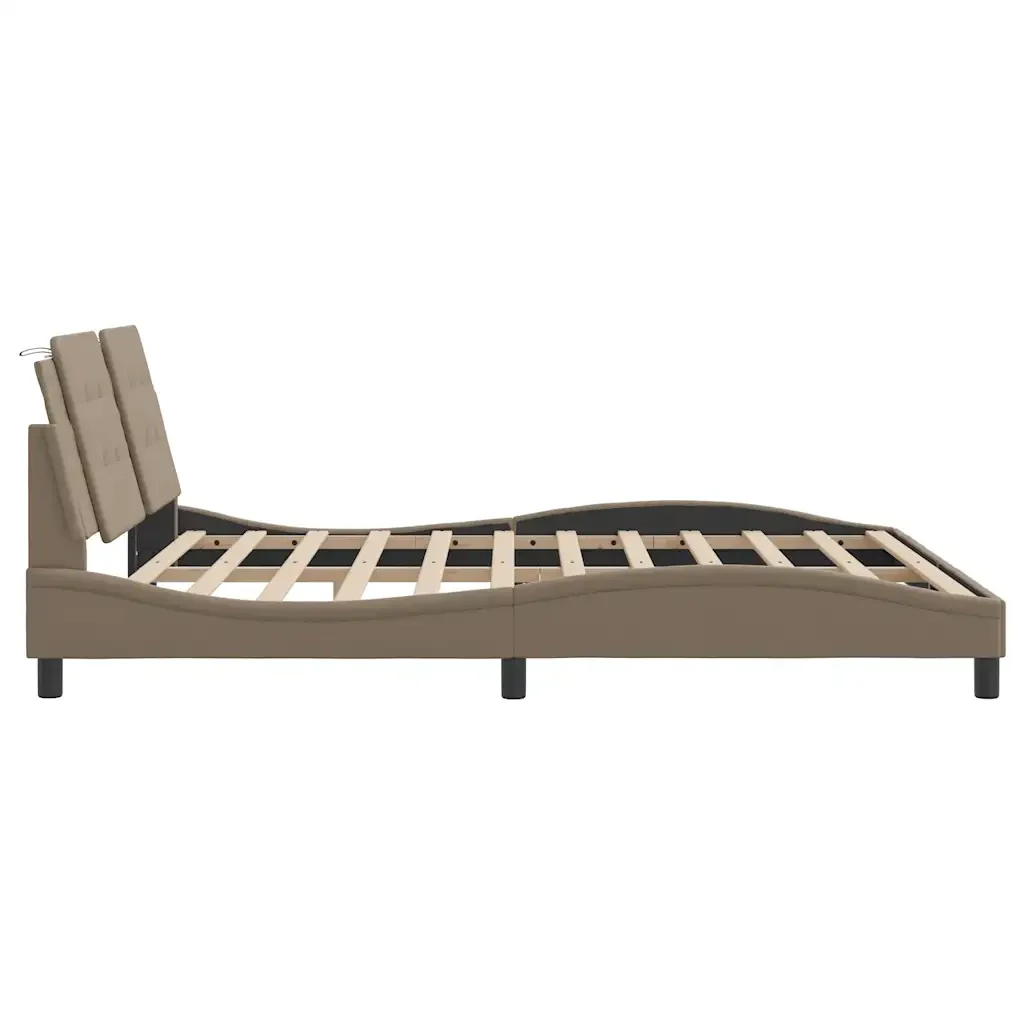 Letto matrimoniale | Letto per adulti | Giroletto con LED senza Materasso Zadar Cappuccino 180x200 cm - Image 8