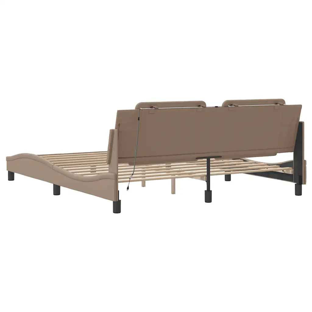 Letto matrimoniale | Letto per adulti | Giroletto con LED senza Materasso Zadar Cappuccino 180x200 cm - Image 9