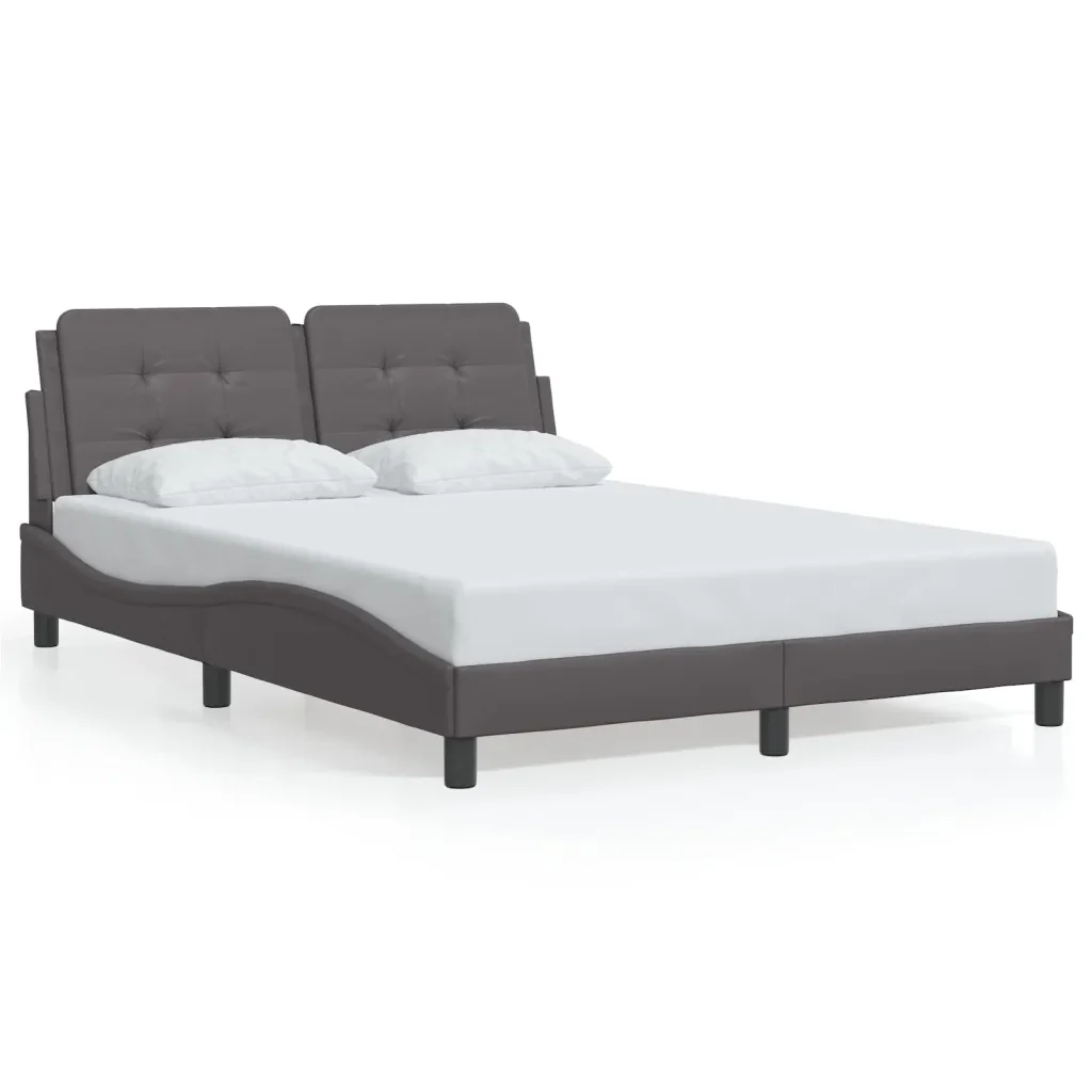 Letto matrimoniale | Letto per adulti | Giroletto con LED senza Materasso Zadar Grigio 120x200 cm - Image 5