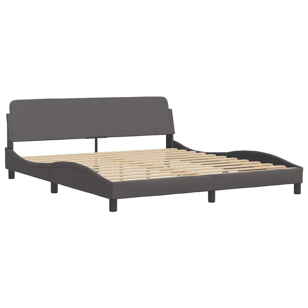 Letto matrimoniale | Letto per adulti | Giroletto con LED senza Materasso Zadar Grigio 180x200 cm - Image 7
