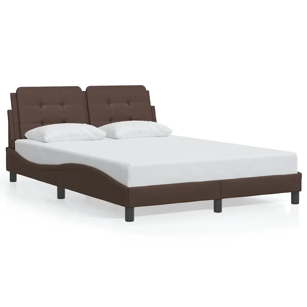 Letto matrimoniale | Letto per adulti | Giroletto con LED senza Materasso Zadar Marrone 120x200 cm - Image 5