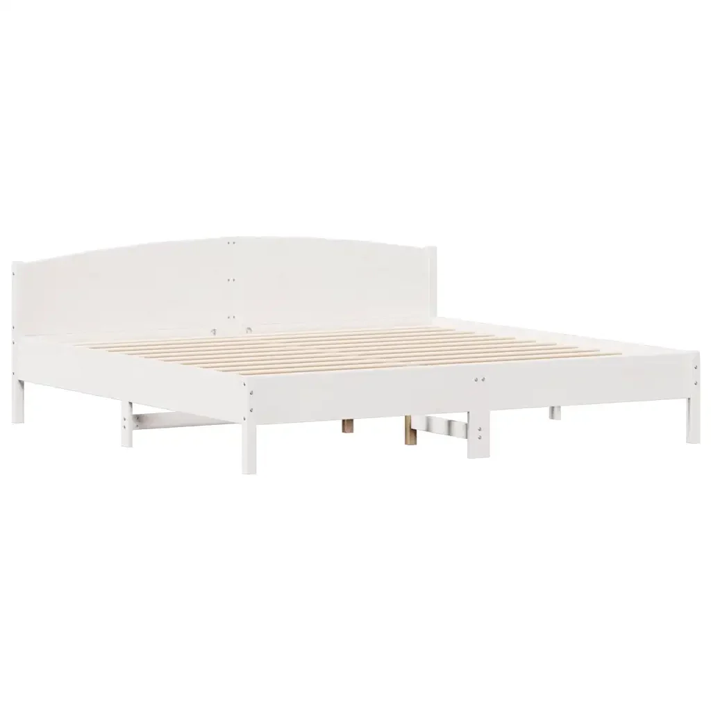 Letto matrimoniale | Letto per adulti | Giroletto con Libreria senza Materasso 180x200 cm in Legno Pino - Image 8