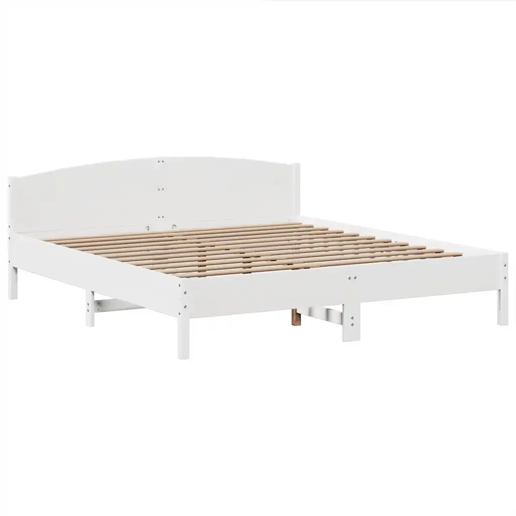 Letto matrimoniale | Letto per adulti | Giroletto con Libreria senza Materasso 180x200 cm in Legno Pino - Image 8