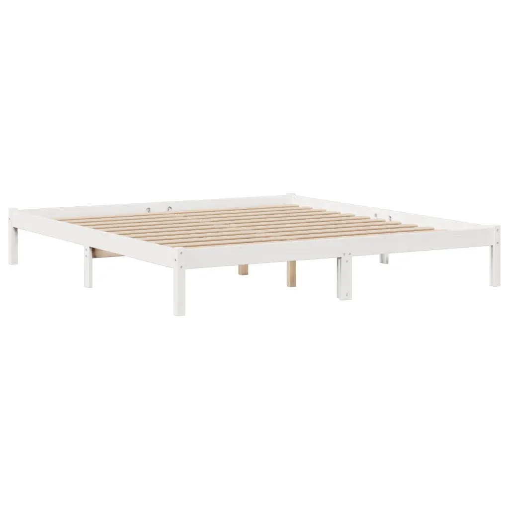 Letto matrimoniale | Letto per adulti | Giroletto con Libreria senza Materasso 180x200 cm in Legno Pino - Image 5