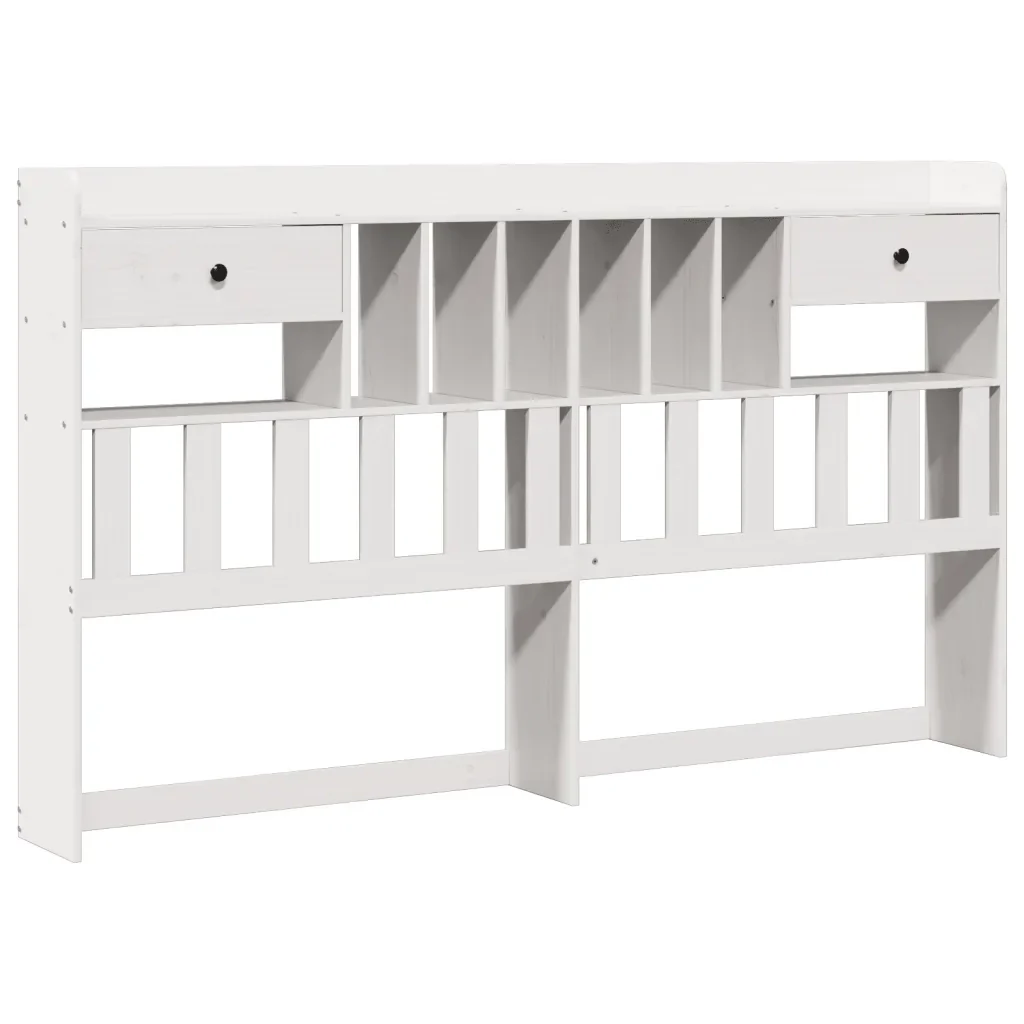 Letto matrimoniale | Letto per adulti | Giroletto con Libreria senza Materasso 180x200 cm in Legno Pino - Image 6