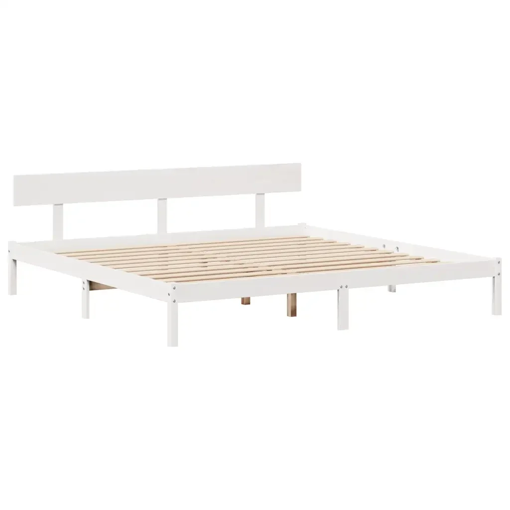 Letto matrimoniale | Letto per adulti | Giroletto con Libreria senza Materasso 180x200 cm in Legno Pino - Image 5