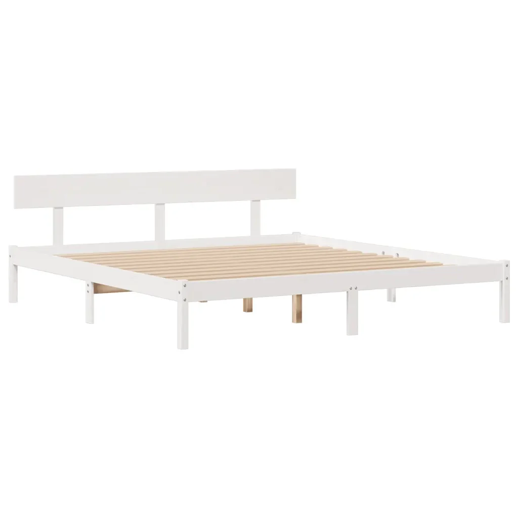 Letto matrimoniale | Letto per adulti | Giroletto con Libreria senza Materasso 180x200 cm in Legno Pino - Image 5