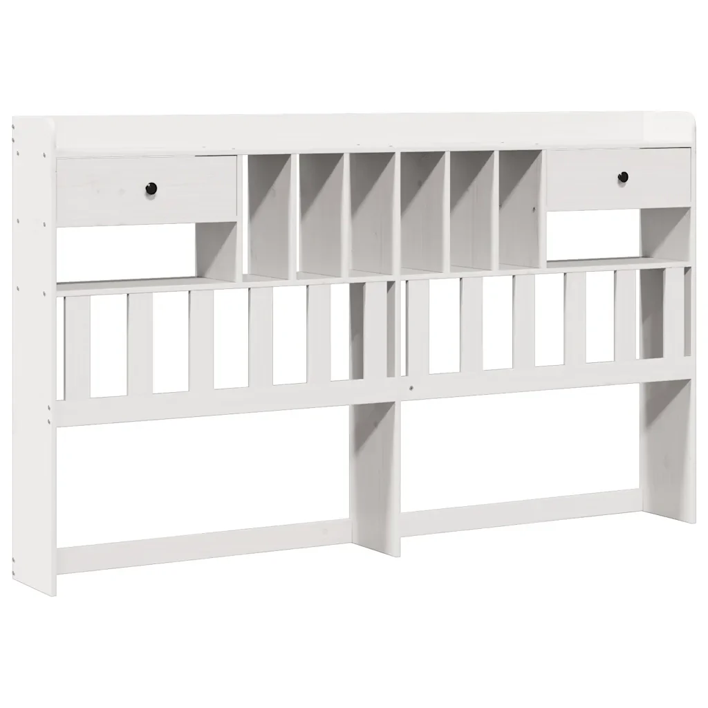 Letto matrimoniale | Letto per adulti | Giroletto con Libreria senza Materasso 180x200 cm in Legno Pino - Image 7