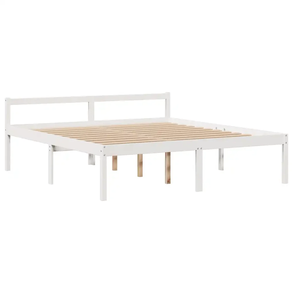 Letto matrimoniale | Letto per adulti | Giroletto con Libreria senza Materasso 180x200 cm in Legno Pino - Image 8