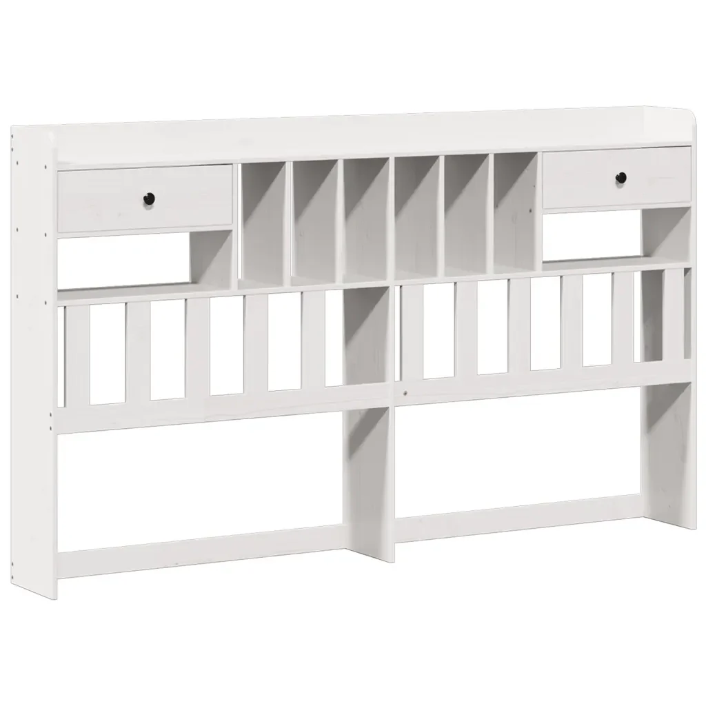 Letto matrimoniale | Letto per adulti | Giroletto con Libreria senza Materasso 180x200 cm in Legno Pino - Image 7