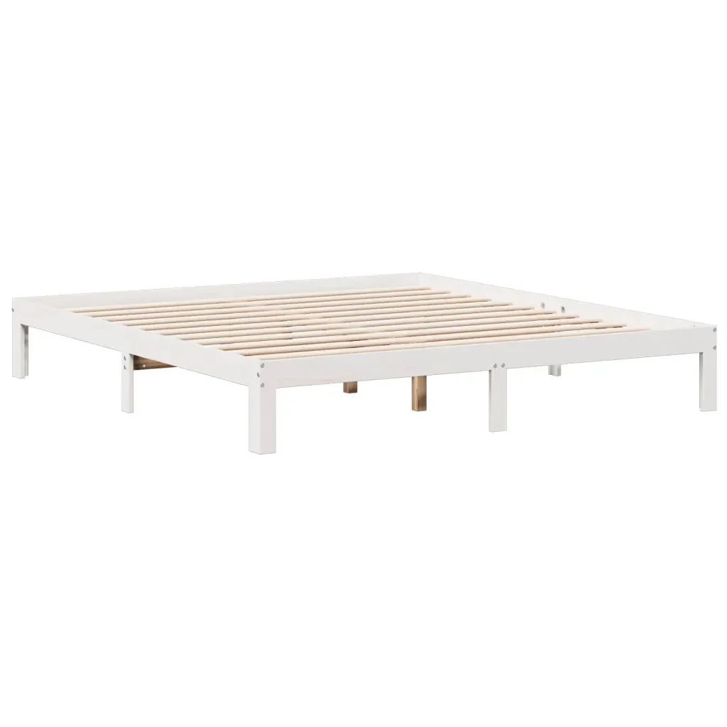 Letto matrimoniale | Letto per adulti | Giroletto con Libreria senza Materasso 180x200 cm in Legno Pino - Image 8