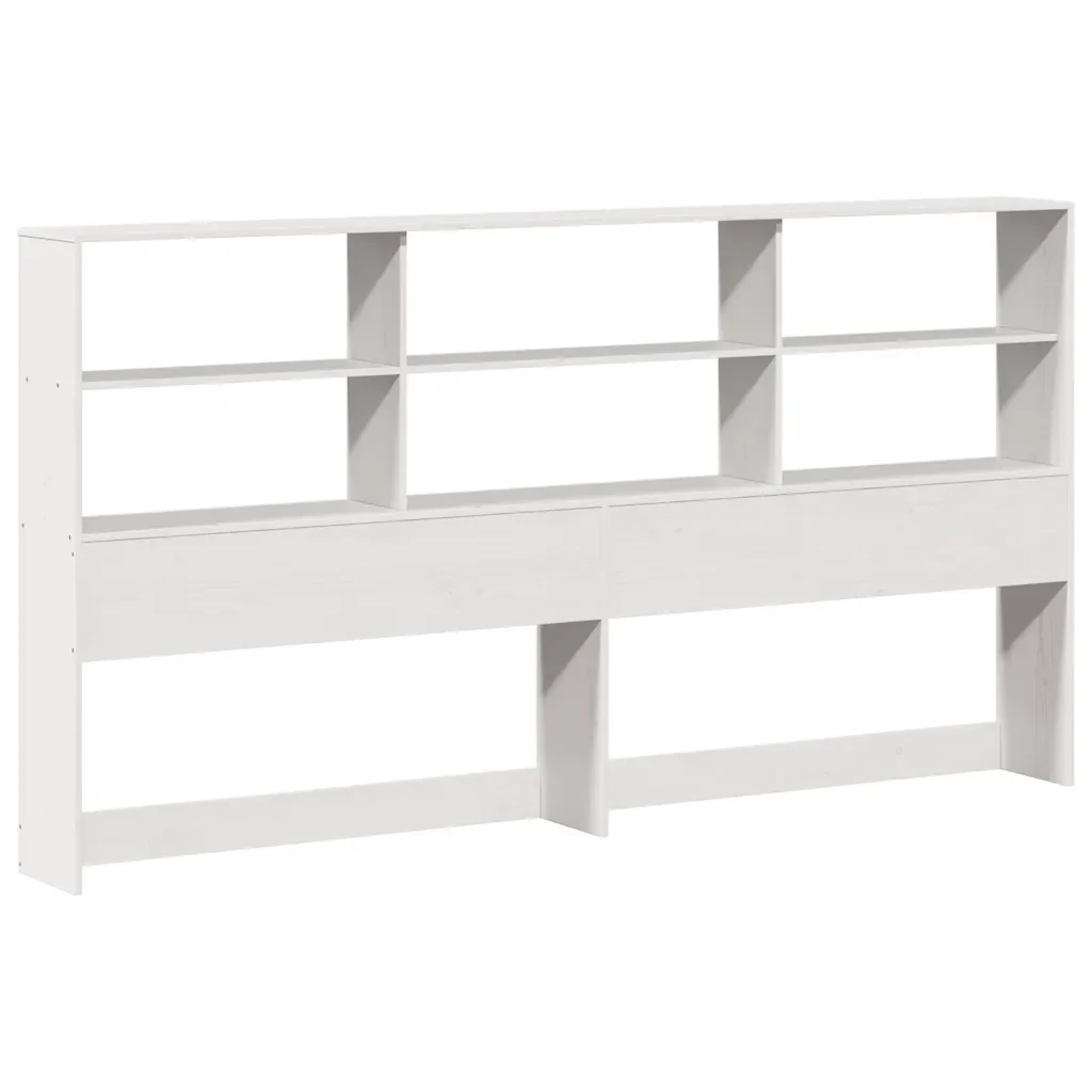 Letto matrimoniale | Letto per adulti | Giroletto con Libreria senza Materasso 180x200 cm in Legno Pino - Image 7