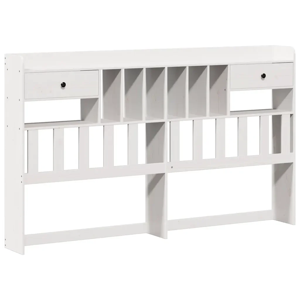 Letto matrimoniale | Letto per adulti | Giroletto con Libreria senza Materasso 180x200 cm in Legno Pino - Image 7