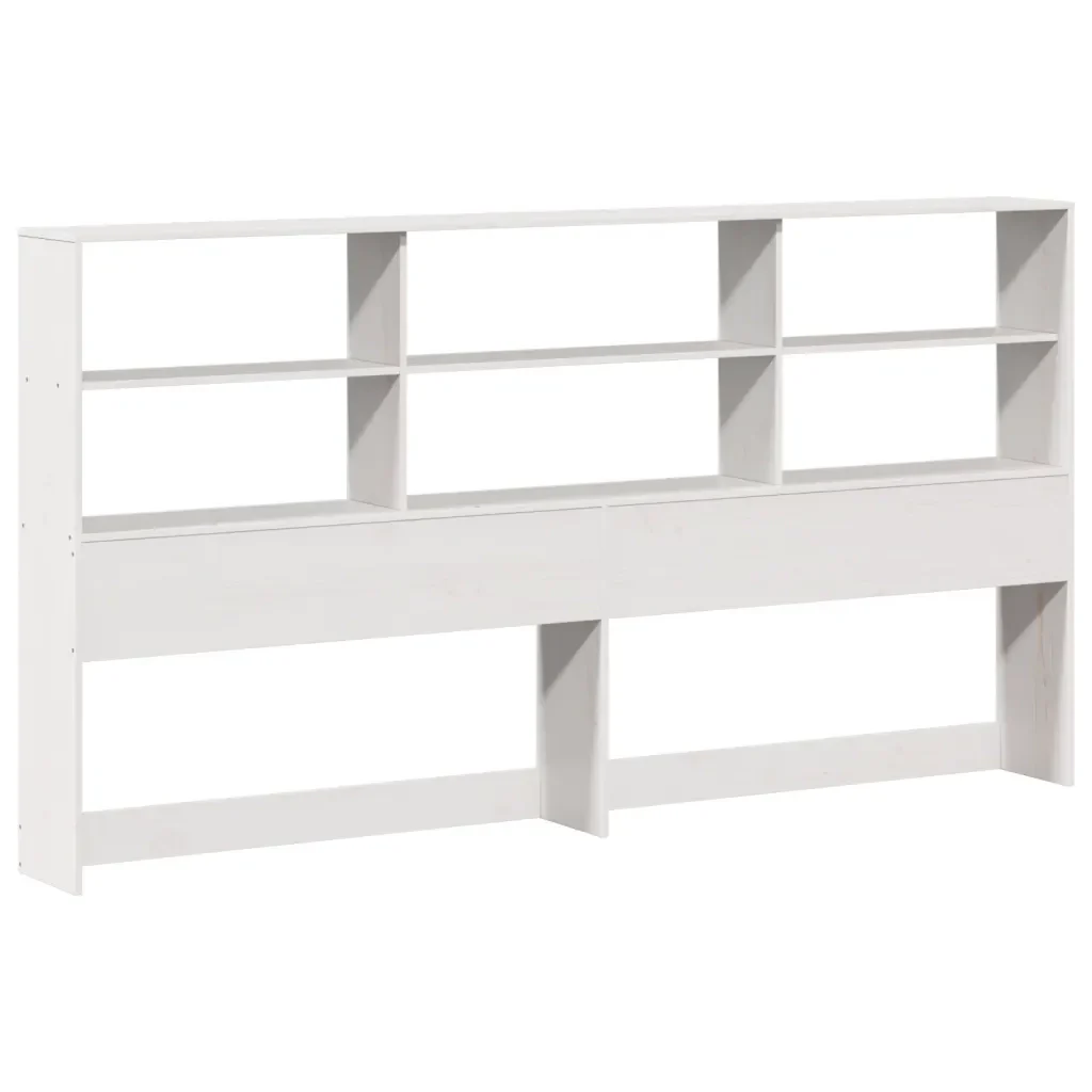 Letto matrimoniale | Letto per adulti | Giroletto con Libreria senza Materasso 180x200 cm in Legno Pino - Image 7