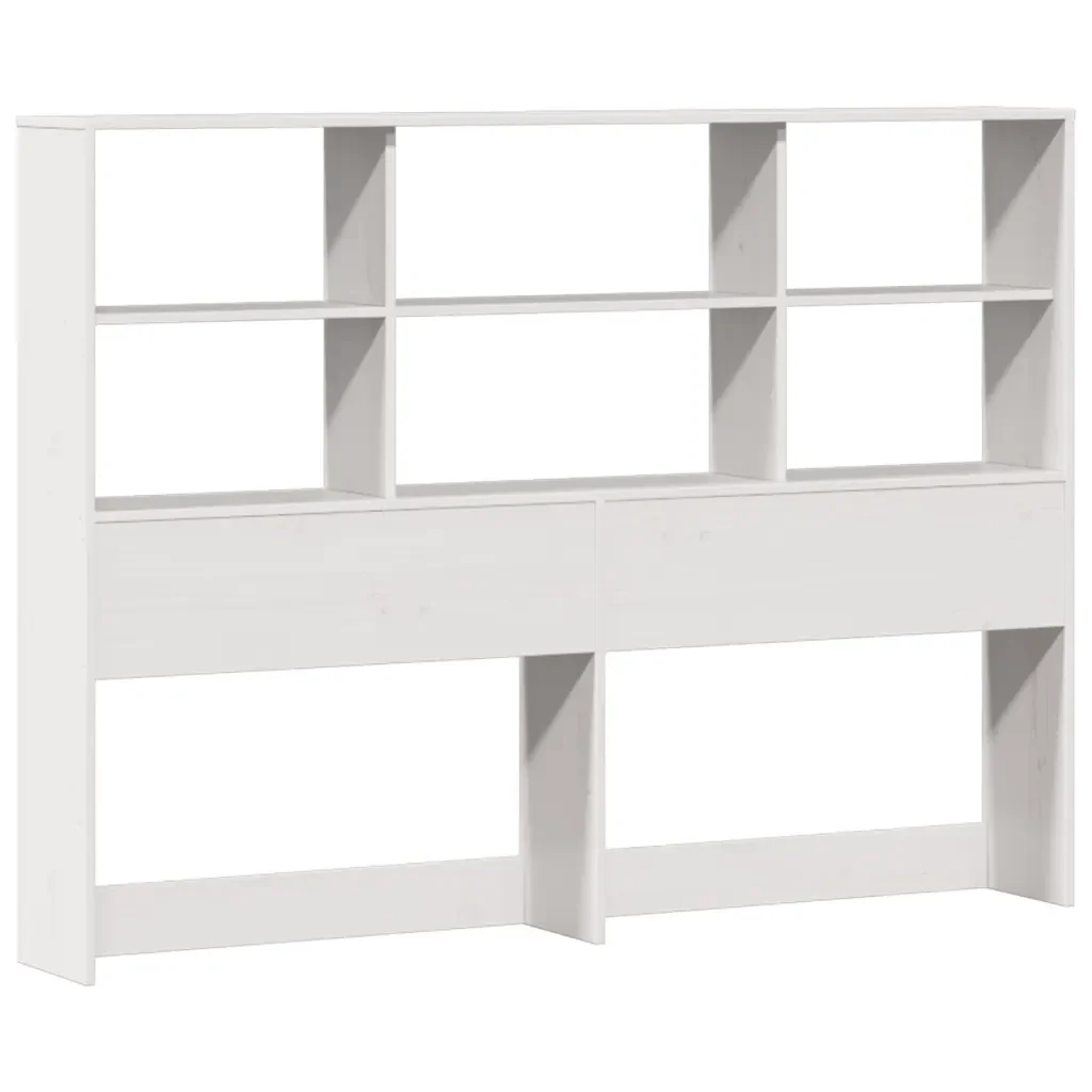 Letto matrimoniale | Letto per adulti | Giroletto con Libreria senza Materasso 180x200 cm in Legno Pino - Image 7