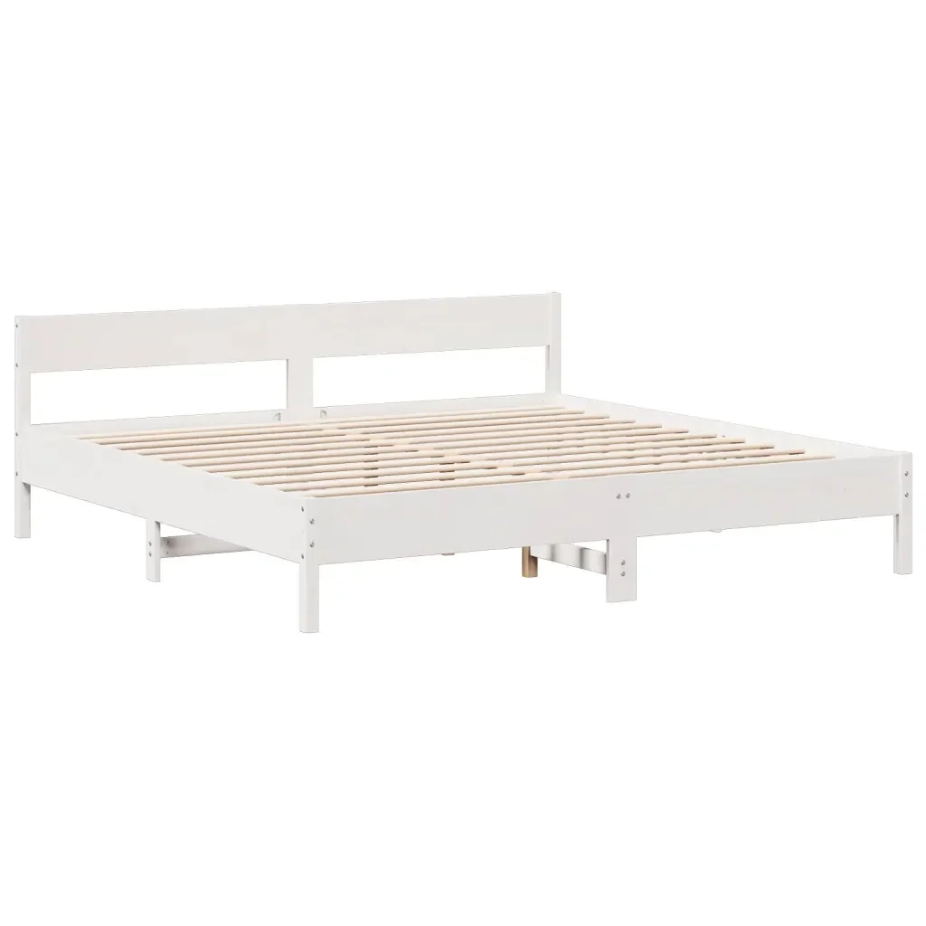 Letto matrimoniale | Letto per adulti | Giroletto con Libreria senza Materasso 180x200 cm in Legno Pino - Image 8