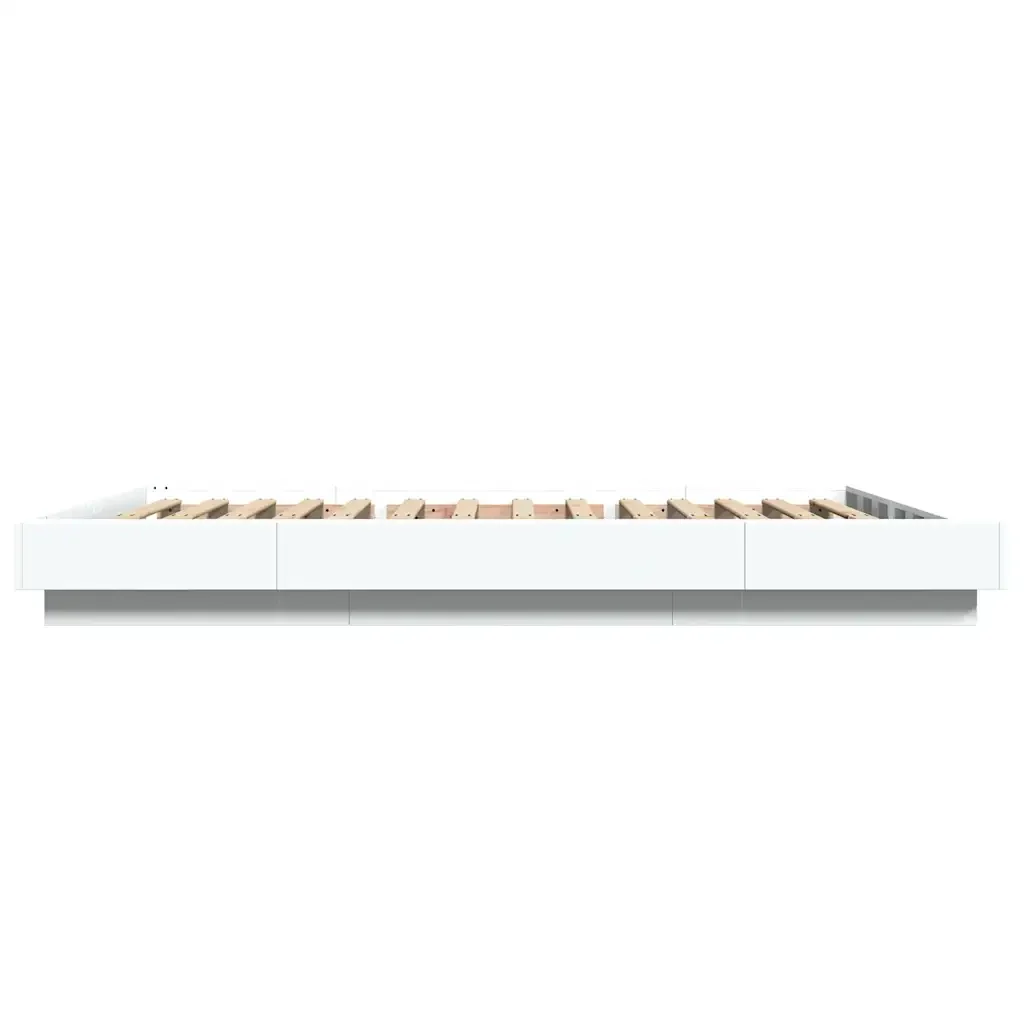 Letto matrimoniale | Letto per adulti | Giroletto con Luci LED Bianco 120x190 cm in Legno Multistrato - Image 6