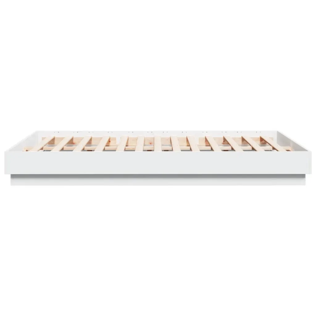 Letto matrimoniale | Letto per adulti | Giroletto con Luci LED Bianco 150x200 cm - Image 7