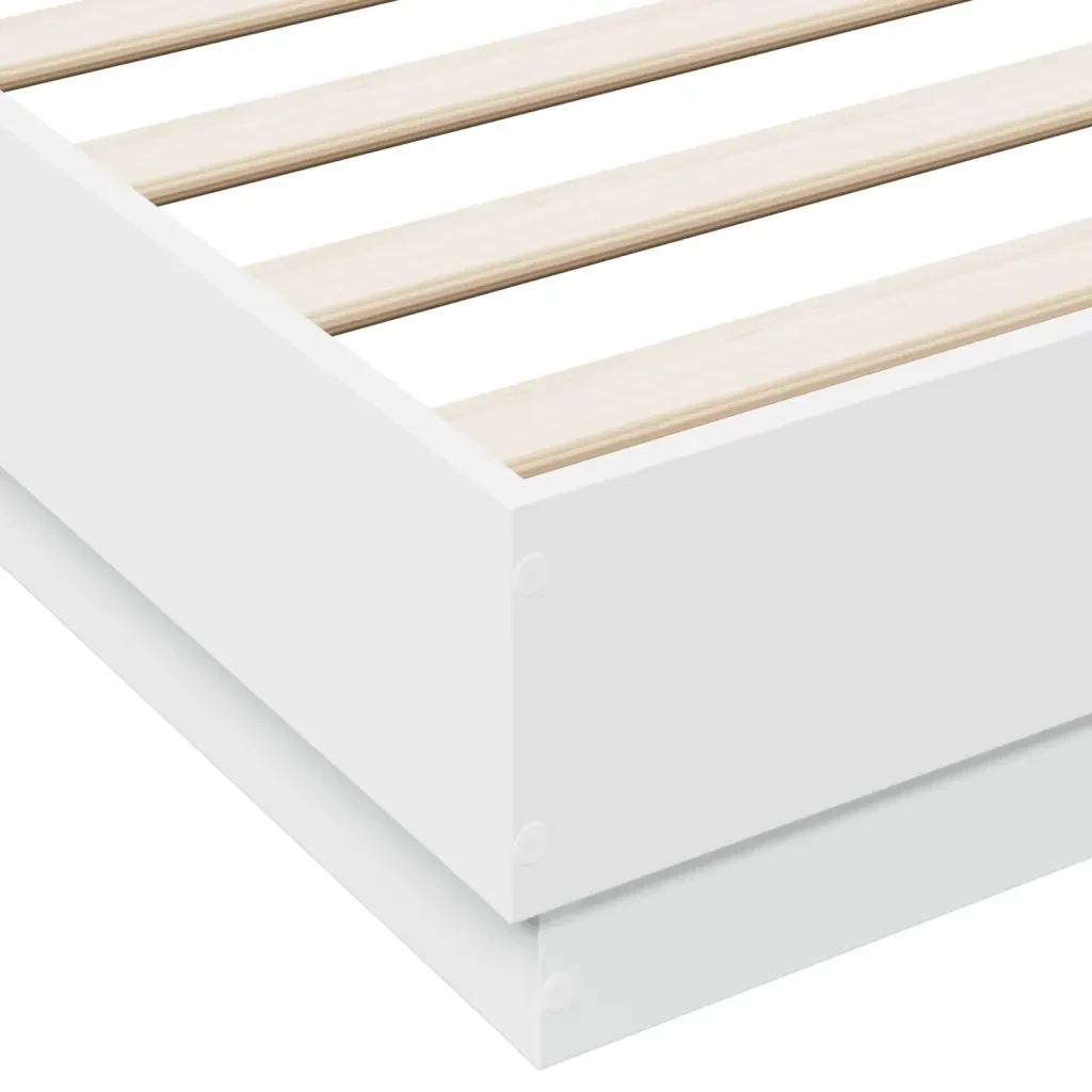 Letto matrimoniale | Letto per adulti | Giroletto con Luci LED Bianco 150x200 cm - Image 9