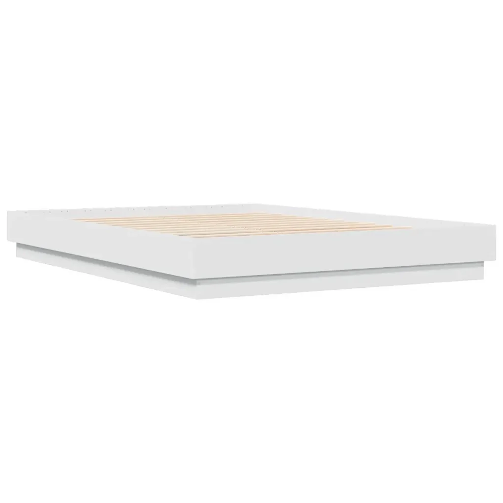 Letto matrimoniale | Letto per adulti | Giroletto con Luci LED Bianco 160x200 cm - Image 3