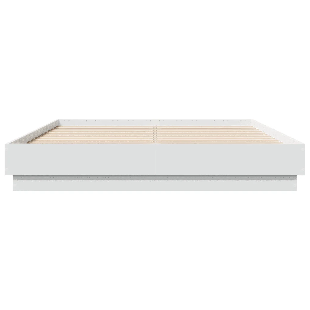 Letto matrimoniale | Letto per adulti | Giroletto con Luci LED Bianco 160x200 cm - Image 6