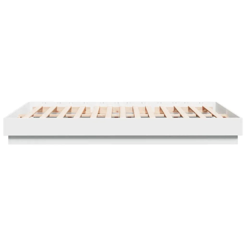 Letto matrimoniale | Letto per adulti | Giroletto con Luci LED Bianco 160x200 cm - Image 7