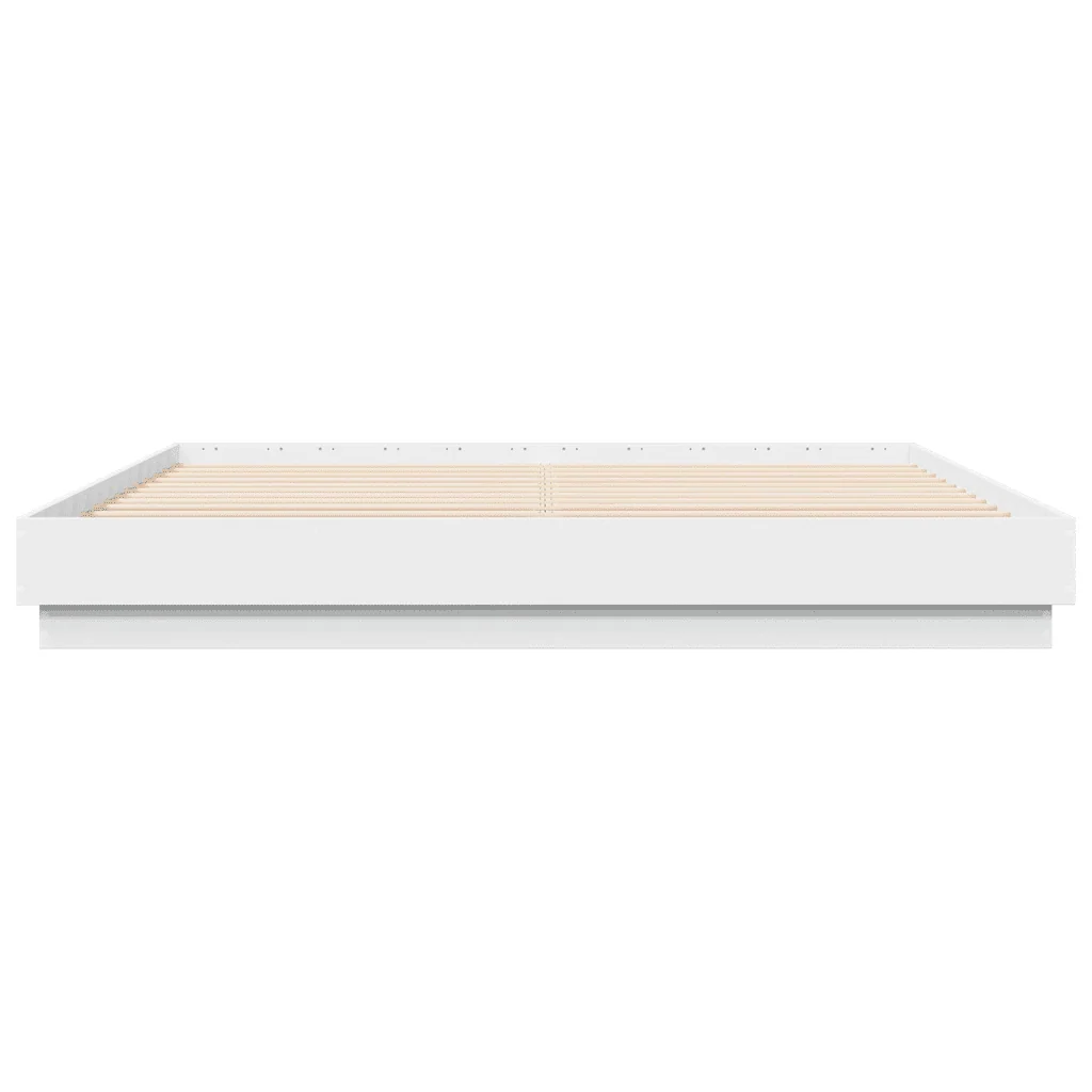 Letto matrimoniale | Letto per adulti | Giroletto con Luci LED Bianco 200x200 cm - Image 6