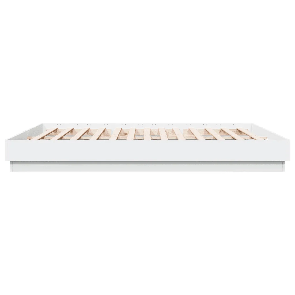 Letto matrimoniale | Letto per adulti | Giroletto con Luci LED Bianco 200x200 cm - Image 7