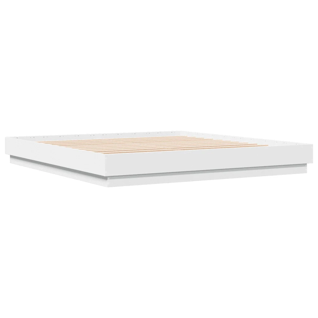 Letto matrimoniale | Letto per adulti | Giroletto con Luci LED Bianco 200x200 cm - Image 8