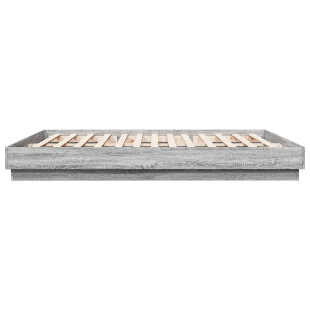 Letto matrimoniale | Letto per adulti | Giroletto con Luci LED Grigio Sonoma 180x200 cm - Image 7