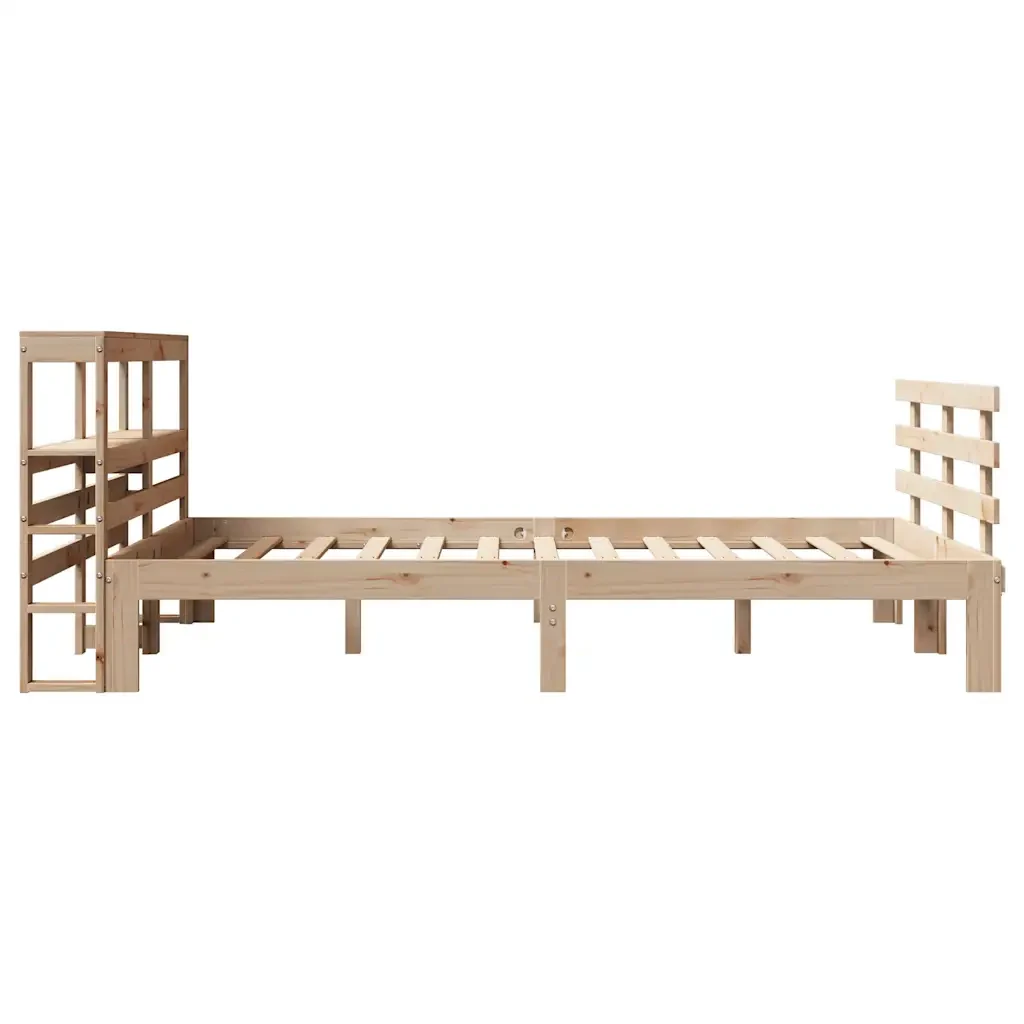 Letto matrimoniale | Letto per adulti | Giroletto con Testiera 120x190 cm in Legno Massello di Pino - Image 7