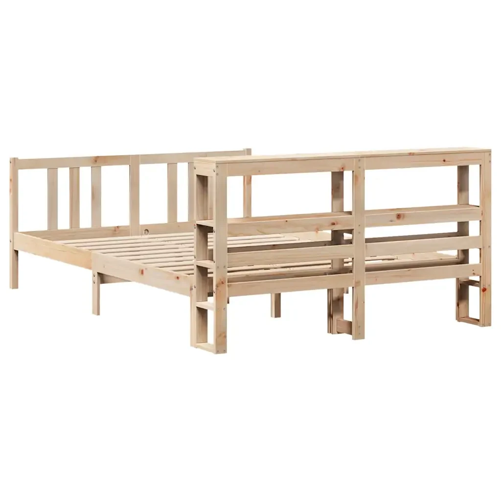 Letto matrimoniale | Letto per adulti | Giroletto con Testiera 120x200 cm in Legno Massello di Pino - Image 6