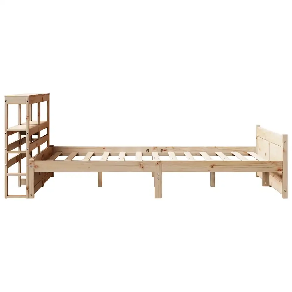 Letto matrimoniale | Letto per adulti | Giroletto con Testiera 120x200 cm in Legno Massello di Pino - Image 7