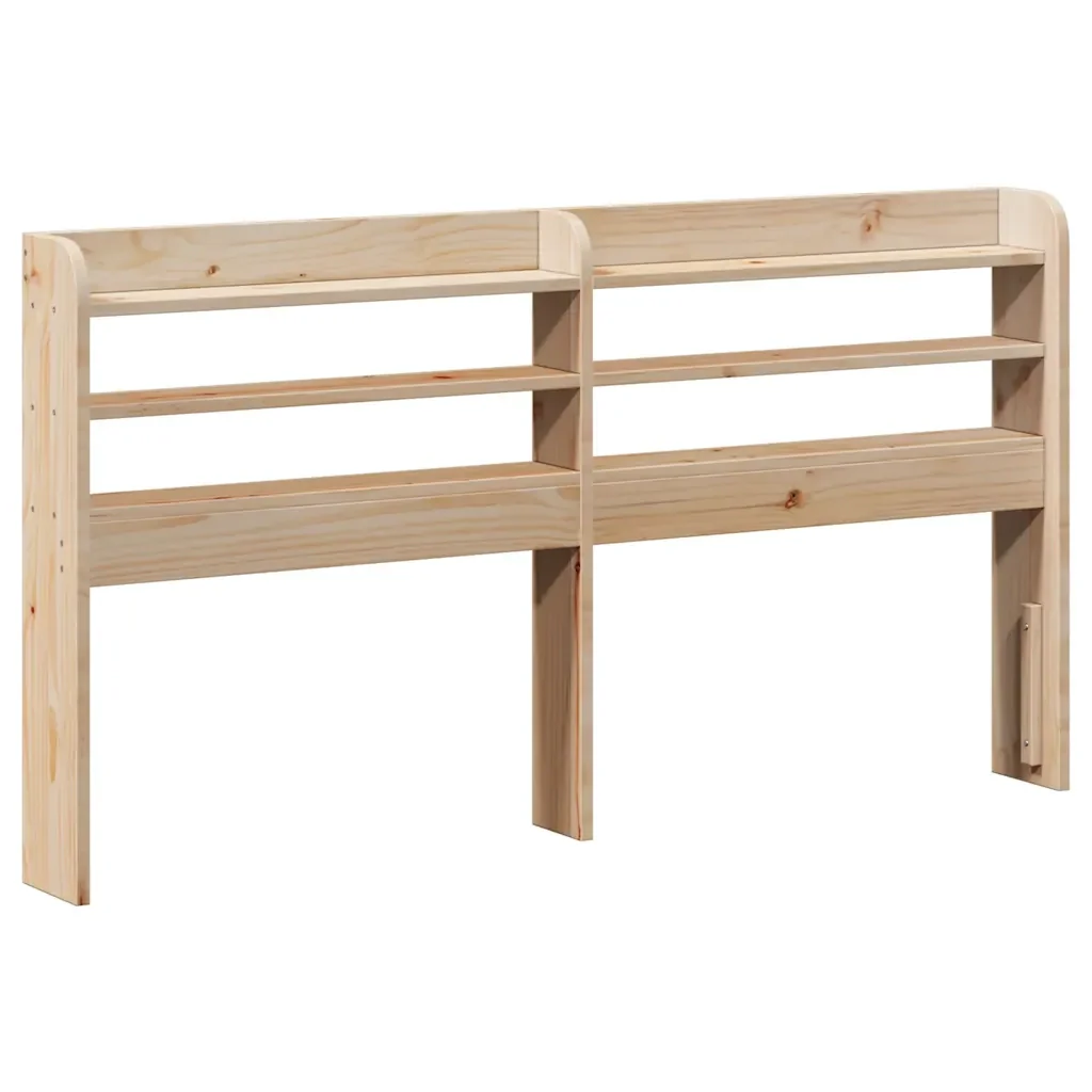 Letto matrimoniale | Letto per adulti | Giroletto con Testiera 135x190 cm in Legno Massello di Pino - Image 6